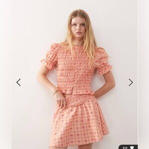 ASOS pink plaid matching top and skirt in Medium